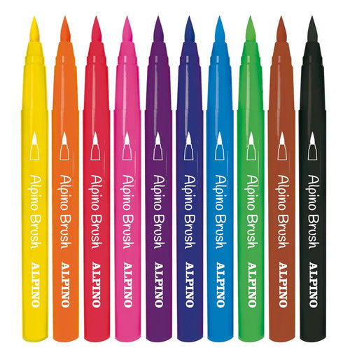 Alpino Rotuladores Pincel Brush — Pack 10 Colores