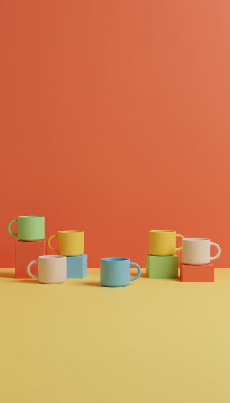 Taza cerámica con toque de color