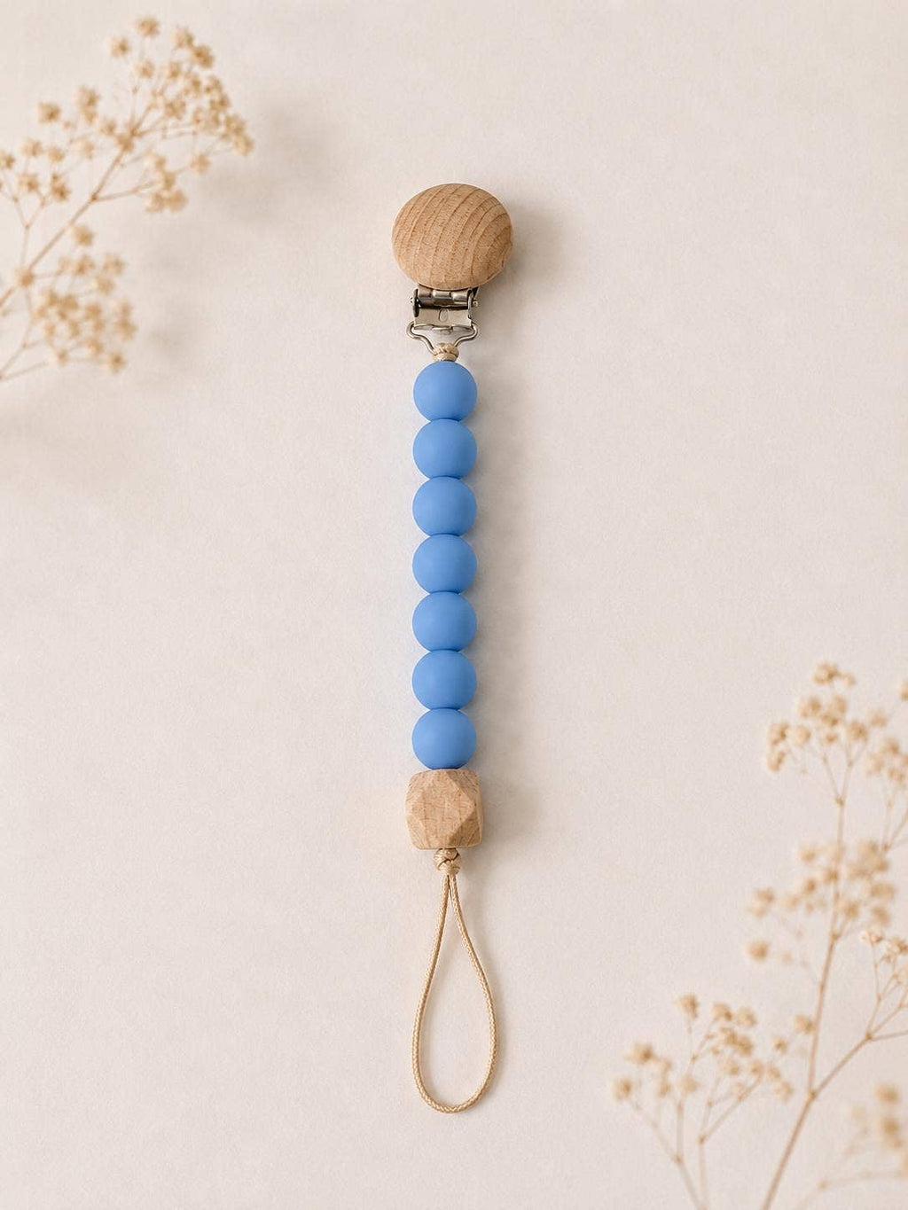 Clip para chupete de silicona – Ref. 26003: Azul Ciano