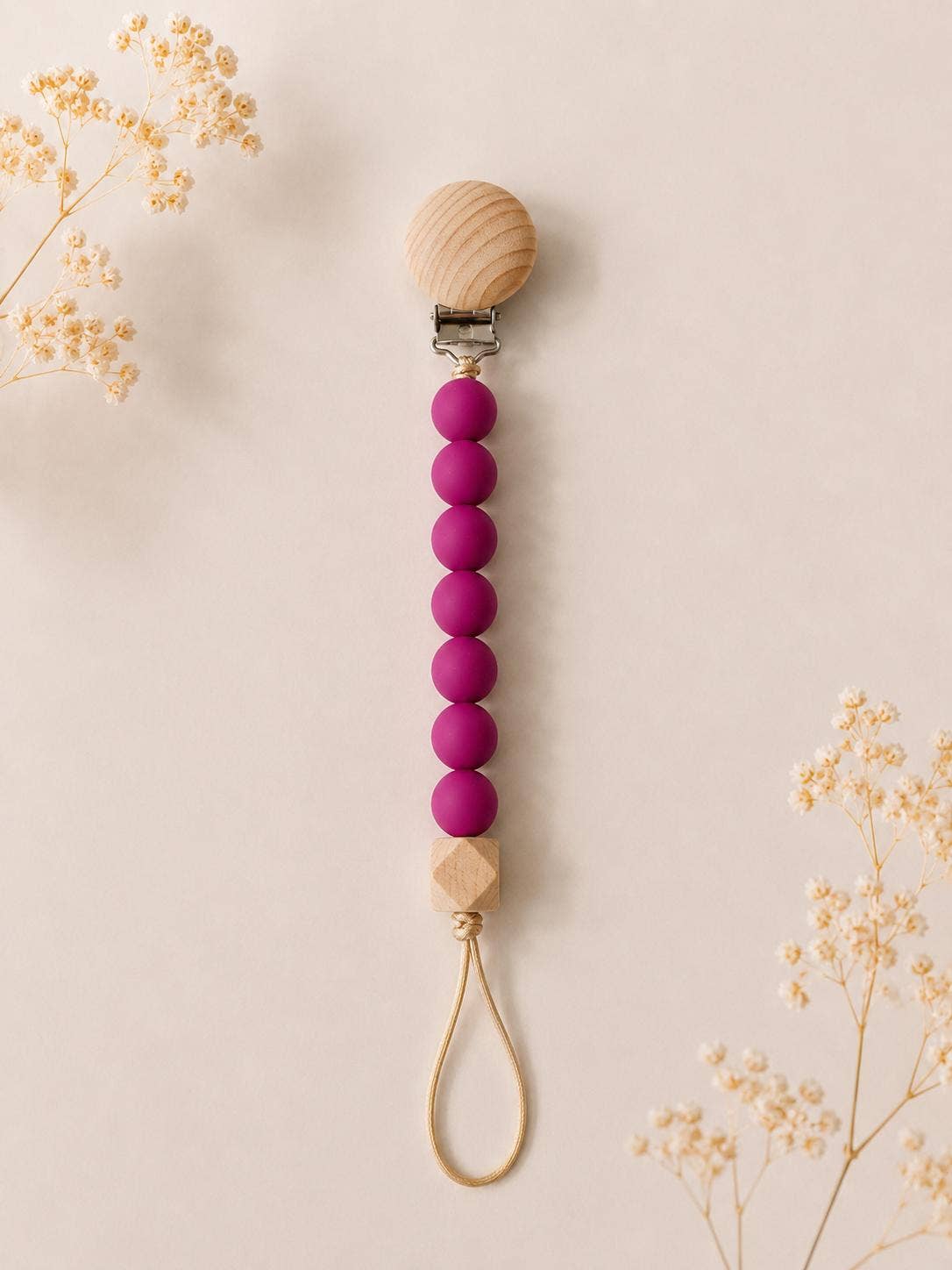 Clip para chupete de silicona – Ref. 26003: Roxo Escuro