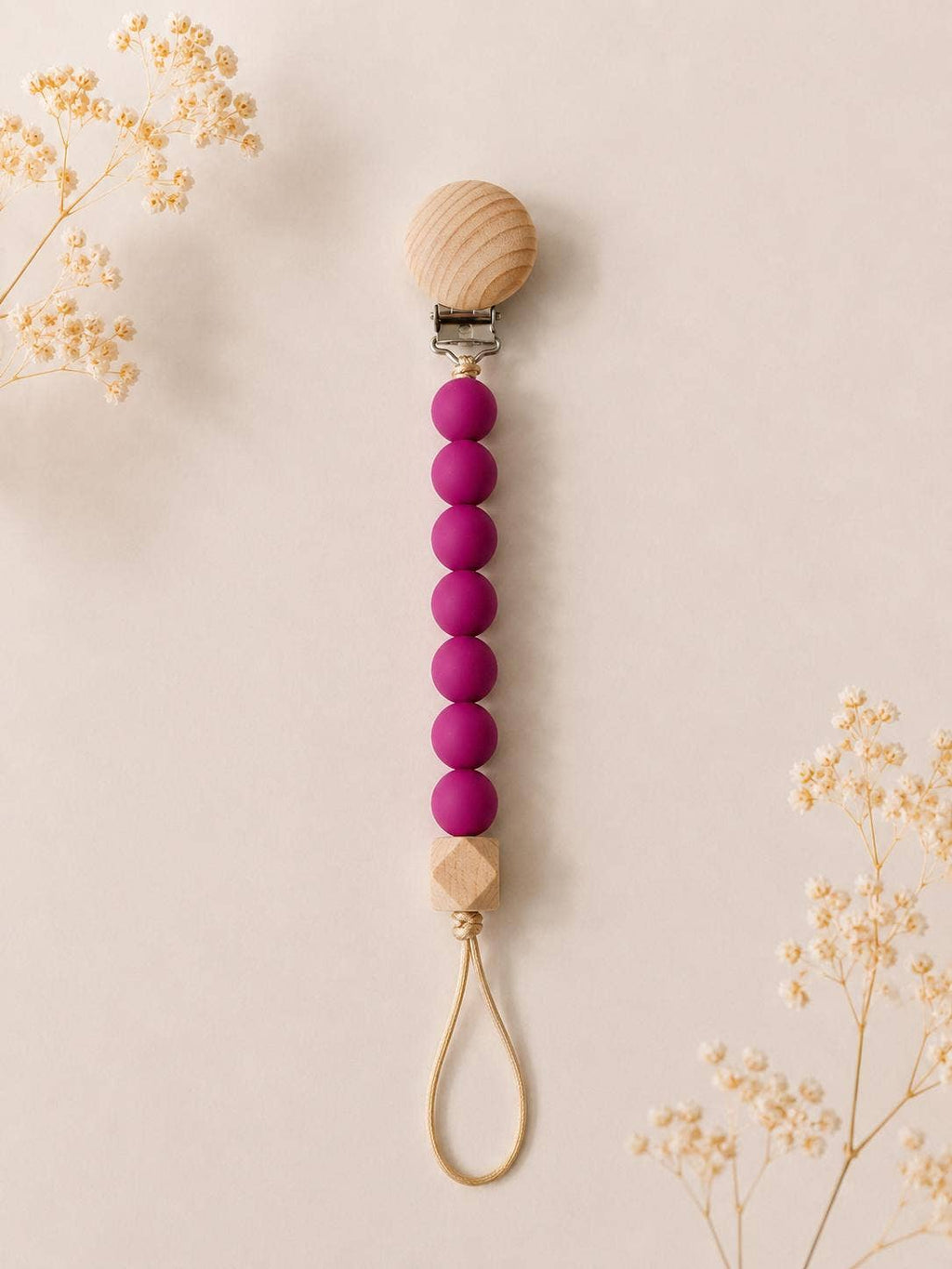 Clip para chupete de silicona – Ref. 26003: Rosa Claro