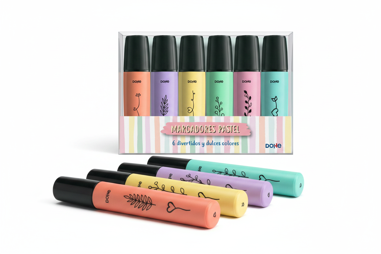 Marcadores Pastel Dohe – 6 marcadores y caja