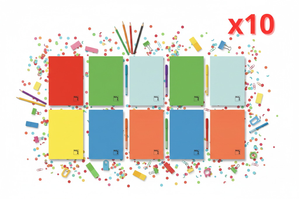 Anuncio pack 10 libretas colores surtidos