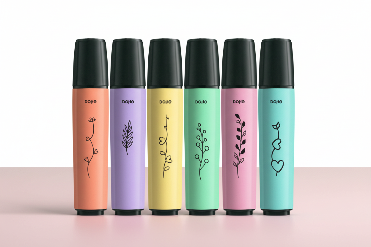 Marcadores Pastel Dohe – 6 marcadores en fila