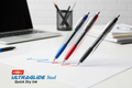 Unimax Ultraglide Steel - Pack 3 bolígrafos azul, rojo y negro