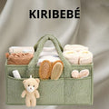 Bolsa de Almacenamiento Portátil para Pañales, Cesta de Peluche para Bebé, Contenedor Interior con Patrón Sólido, Organizador de Guardería para Mamá