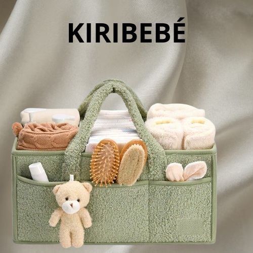 Bolsa de Almacenamiento Portátil para Pañales, Cesta de Peluche para Bebé, Contenedor Interior con Patrón Sólido, Organizador de Guardería para Mamá