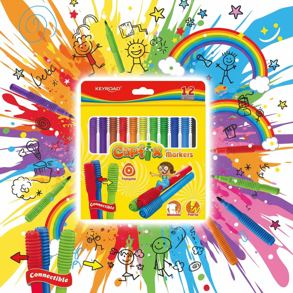 Keyroad Capfix Markers — Pack 12 Colores
