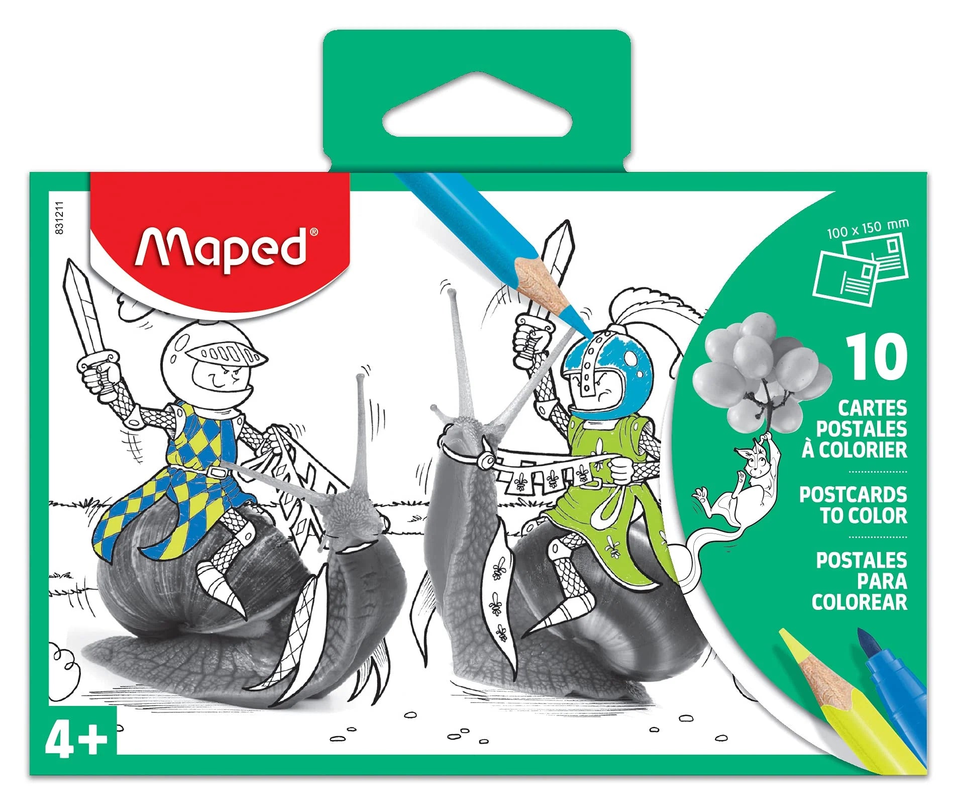 Maped Postales para Colorear — Pack 10 Cartas